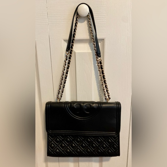 Tory Burch leather flap bag with magnetic closure - Picture 1 of 5